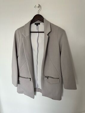 Topshop Light Gray Women's Open Front Blazer Jacket